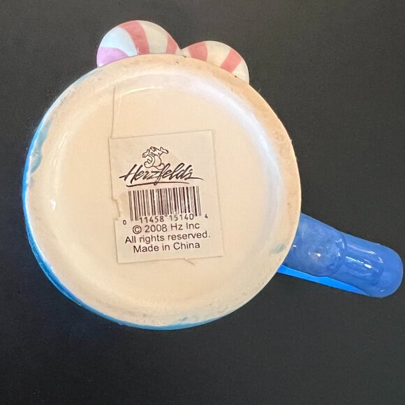 VINTAGE 3D Big Boobs Busty Babe Bikini Beach Bra Ceramic Mug ~ Blonde Ponytail - Picture 9 of 10